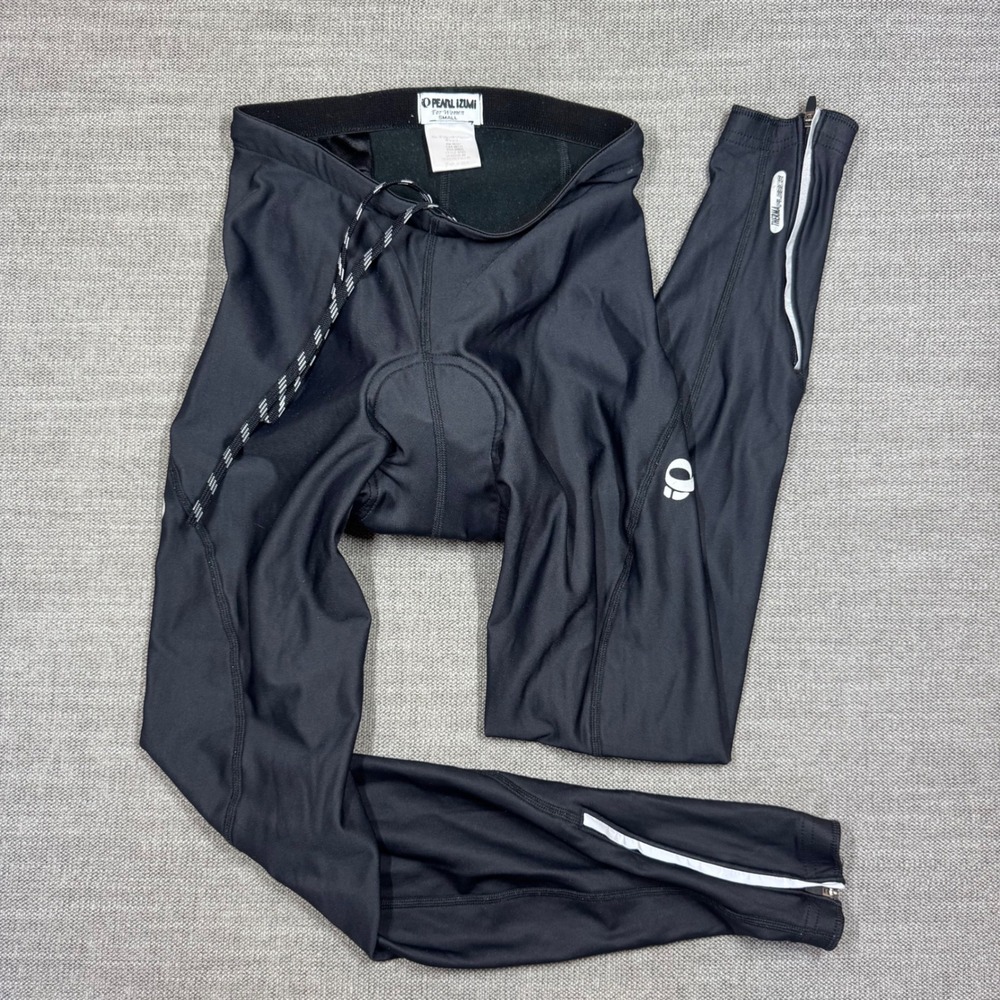 Pearl Izumi Vintage ThermaFleece Women Cycling Tights Padded Black Small USA Y2K